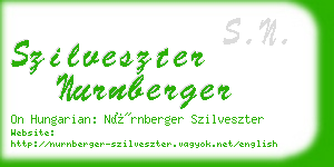 szilveszter nurnberger business card